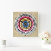 Lotus Mandala Clock Vierkante Klok (Huis)