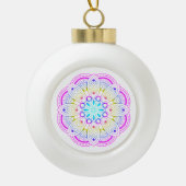 Lotus Mandala Design Keramische Bal Ornament (Voorkant)