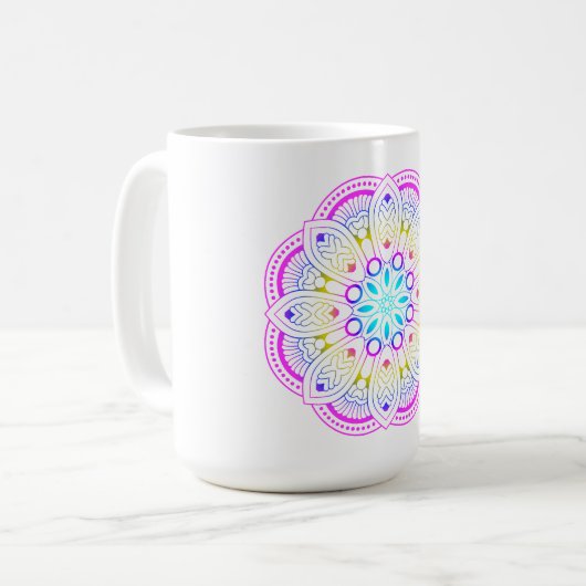 Lotus Mandala Design Koffiemok (Voorkant links)