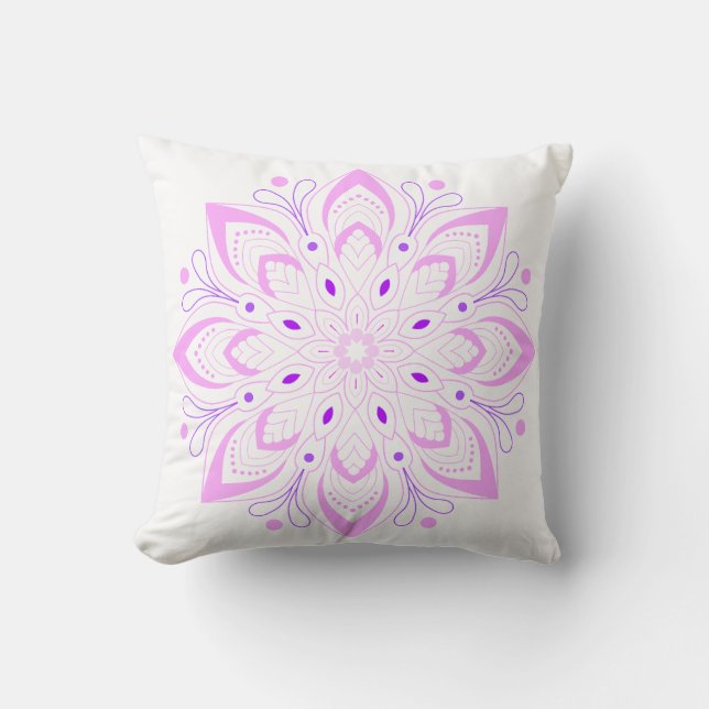 Lotus Mandala Design Kussen (Voorkant)