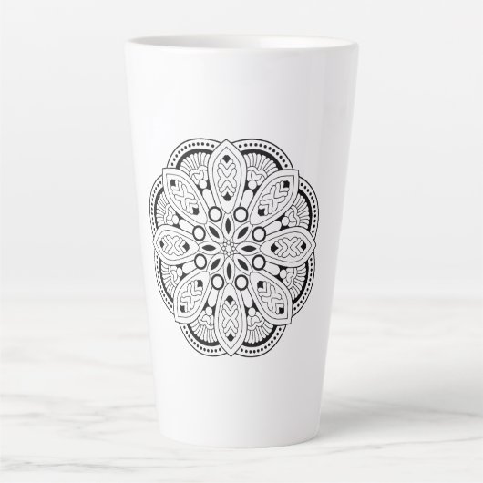 Lotus Mandala Design Latte Mok (Voorkant)