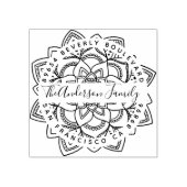 Lotus Mandala Familienaam Naam Retouradres Rubberstempel (Afrduk)