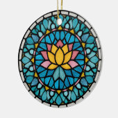 Lotus Mandala Gebrandschilderd Glas Keramisch Ornament (Links)