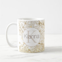 Lotus Mandala Gold Stars Glitter gepersonaliseerd