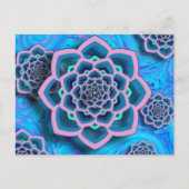 Lotus Mandala in het Briefkaart Pink en Aqua (Voorkant)
