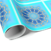 Lotus mandala in turkooise en blauw cadeaupapier (Rol Hoek)