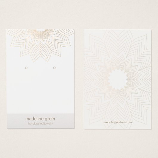Lotus Mandala Jewelry Designer oormerring Visitekaartje (Voorkant /achterkant)