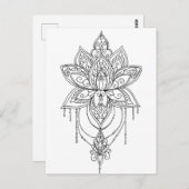 Lotus Mandala kleur uw eigen Briefkaart (Voorkant / Achterkant)