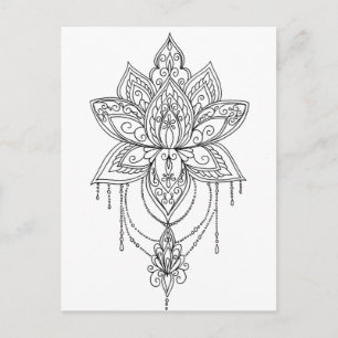 Lotus Mandala kleur uw eigen Briefkaart