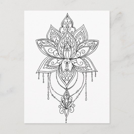 Lotus Mandala kleur uw eigen Briefkaart (Voorkant)