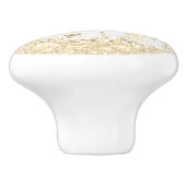 Lotus Mandala met Gouden Sterren op Wit Keramische Knop (Zijkant)