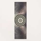 Lotus Mandala op Shimmery Silver en Black Yogamat (Voorkant)