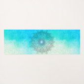 Lotus Mandala over de gespikkelde Turquoise Mat (Achterkant (horizontaal))
