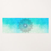 Lotus Mandala over de gespikkelde Turquoise Mat (Voorkant (horizontaal))