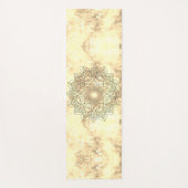 Lotus Mandala over Gold Shimmery Brick Yogamat (Voorkant)