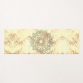 Lotus Mandala over Gold Shimmery Brick Yogamat (Voorkant (horizontaal))