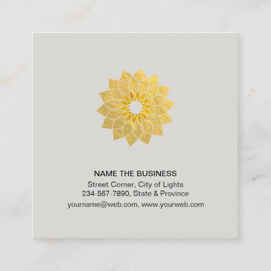 Lotus Mandala Paint Yoga Instructeur Holistisch Vierkante Visitekaartje (Achterkant)