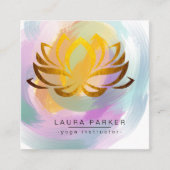 Lotus Mandala Paint Yoga Instructeur Holistisch Vierkante Visitekaartje (Voorkant)