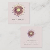 Lotus Mandala Paint Yoga Instructor Holistic Vierkante Visitekaartje (Voorkant / Achterkant)