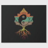 Lotus Mandala Yin Yang Sacred Geometry Spiritueel Cadeaupapier (Vlak)