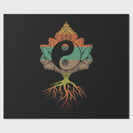 Lotus Mandala Yin Yang Sacred Geometry Spiritueel Cadeaupapier (Vlak)
