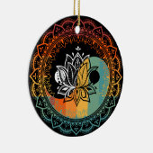 Lotus Mandala Yin Yang Sacred Geometry Spiritueel Keramisch Ornament (Rechts)