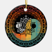 Lotus Mandala Yin Yang Sacred Geometry Spiritueel Keramisch Ornament (Voorkant)