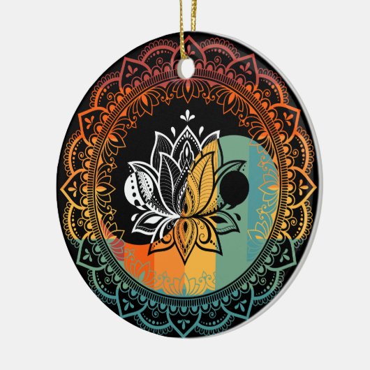 Lotus Mandala Yin Yang Sacred Geometry Spiritueel Keramisch Ornament (Links)