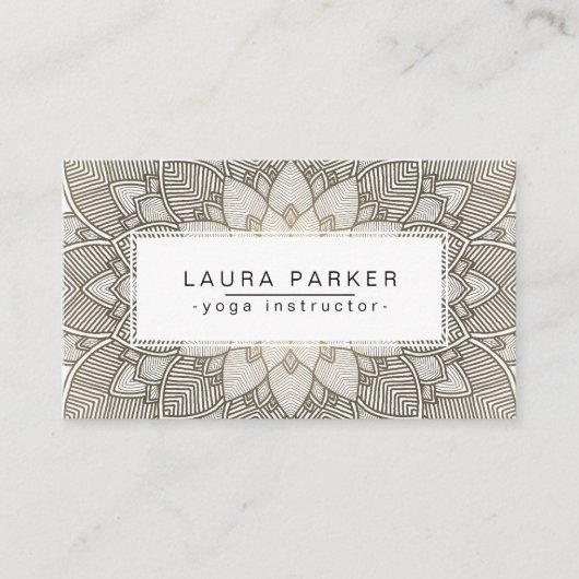 Lotus Mandala Yoga Instructor Fitness Visitekaartje (Voorkant)