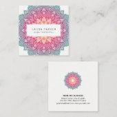 Lotus Mandala Yoga Instructor Meditation Holistic Vierkante Visitekaartje (Voorkant / Achterkant)