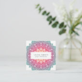 Lotus Mandala Yoga Instructor Meditation Holistic Vierkante Visitekaartje (Staand voorkant)