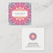 Lotus Mandala Yoga Instructor Meditation Holistic Vierkante Visitekaartje (Voorkant / Achterkant)