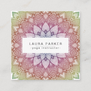 Lotus Mandala Yoga Instructor Meditation Holistic Vierkante Visitekaartje
