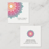 Lotus Mandala Yoga Instructor Meditation Holistic Vierkante Visitekaartje (Voorkant / Achterkant)
