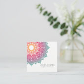 Lotus Mandala Yoga Instructor Meditation Holistic Vierkante Visitekaartje (Staand voorkant)