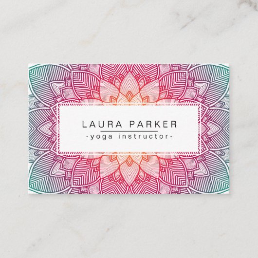 Lotus Mandala Yoga Instructor Meditation Holistic Visitekaartje (Voorkant)