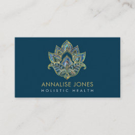 Lotus - Marble Gemstone en Gold versierd Visitekaartje