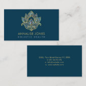 Lotus - Marble Gemstone en Gold versierd Visitekaartje (Voorkant / Achterkant)