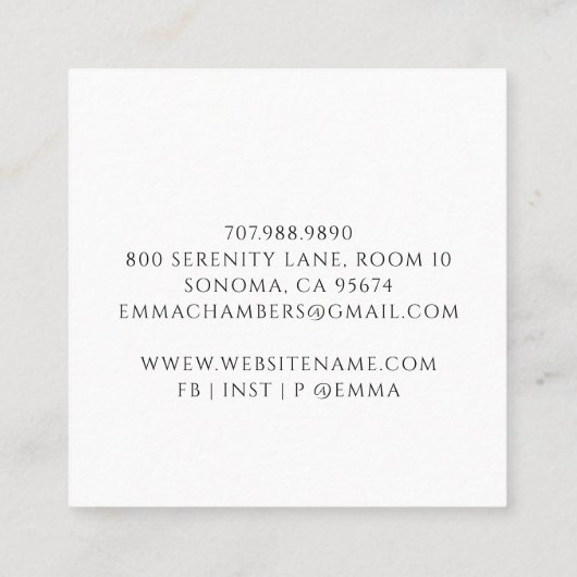 Lotus Meditatie Leraar Vierkante Visitekaartje (Achterkant)