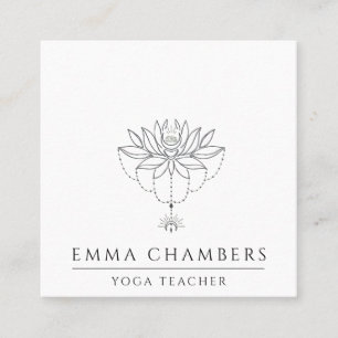 Lotus Meditatie Leraar Vierkante Visitekaartje