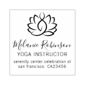Lotus Meditatie & Yoga Docent Aangepast adres Rubberstempel (Afrduk)