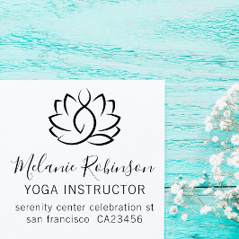 Lotus Meditatie & Yoga Docent Aangepast adres Rubberstempel
