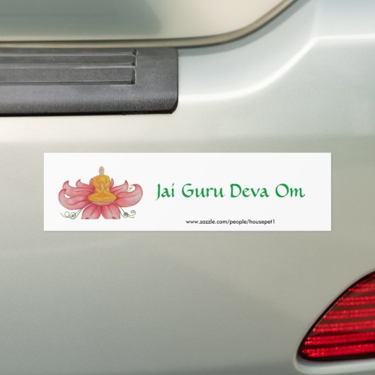 Lotus Meditation detail, Jai Guru Deva Om Bumpersticker (Op auto)