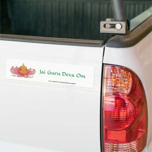 Lotus Meditation detail, Jai Guru Deva Om Bumpersticker (Op Truck)