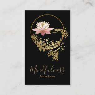 *~* Lotus Meditation Yoga Mindfulness Gold Glitter Visitekaartje
