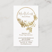 *~* Lotus Meditation Yoga Mindfulness Gold Glitter Visitekaartje (Achterkant)
