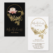 *~* Lotus Meditation Yoga Mindfulness Gold Glitter Visitekaartje (Voorkant / Achterkant)