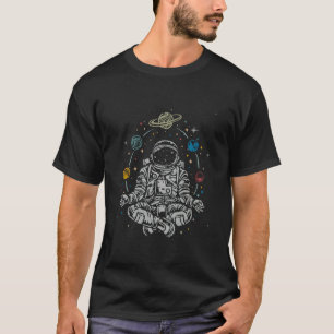 Lotus Mediterende Astronaut Zen Yoga Planeten Univ T-shirt