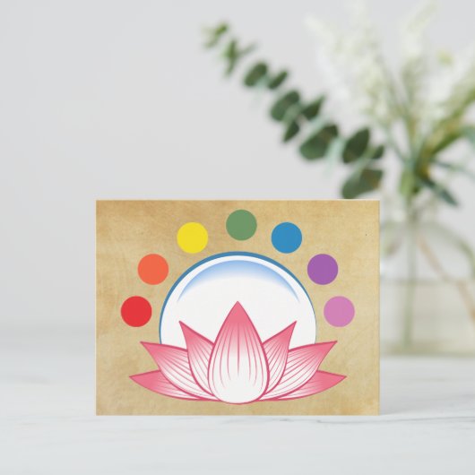 Lotus met chakra briefkaart (Staand voorkant)