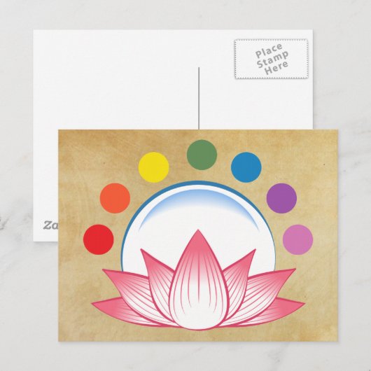 Lotus met chakra briefkaart (Voorkant / Achterkant)